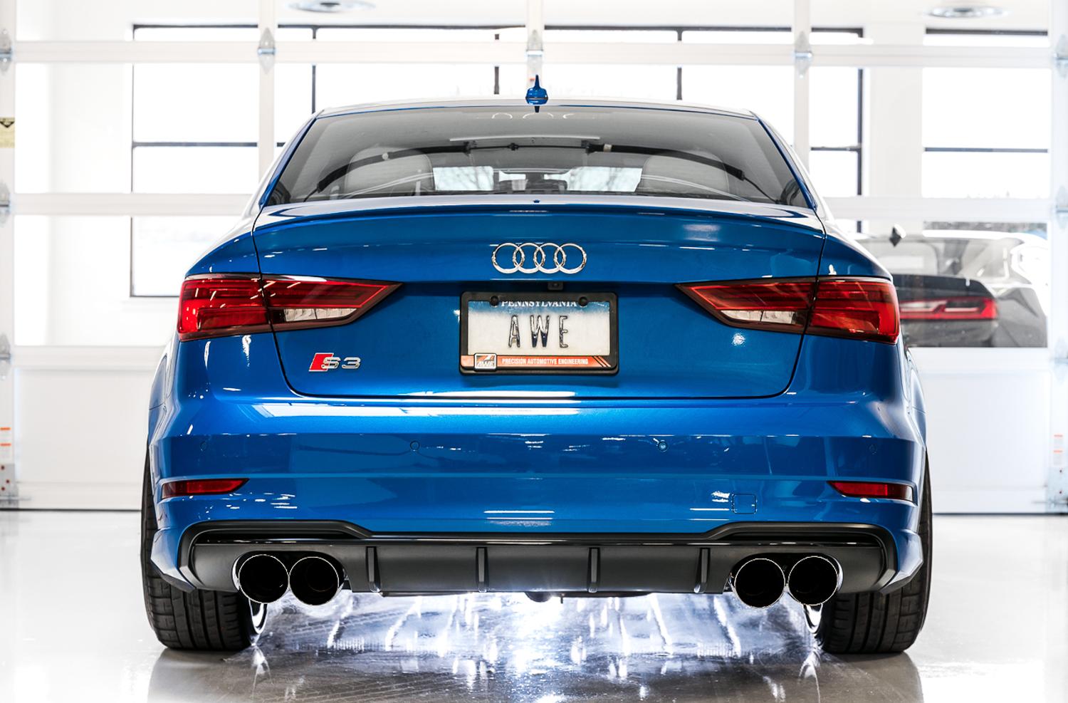 AWE SwitchPath™ Exhaust for Audi 8V S3 - Diamond Black Tips, 102mm - 3025-43072