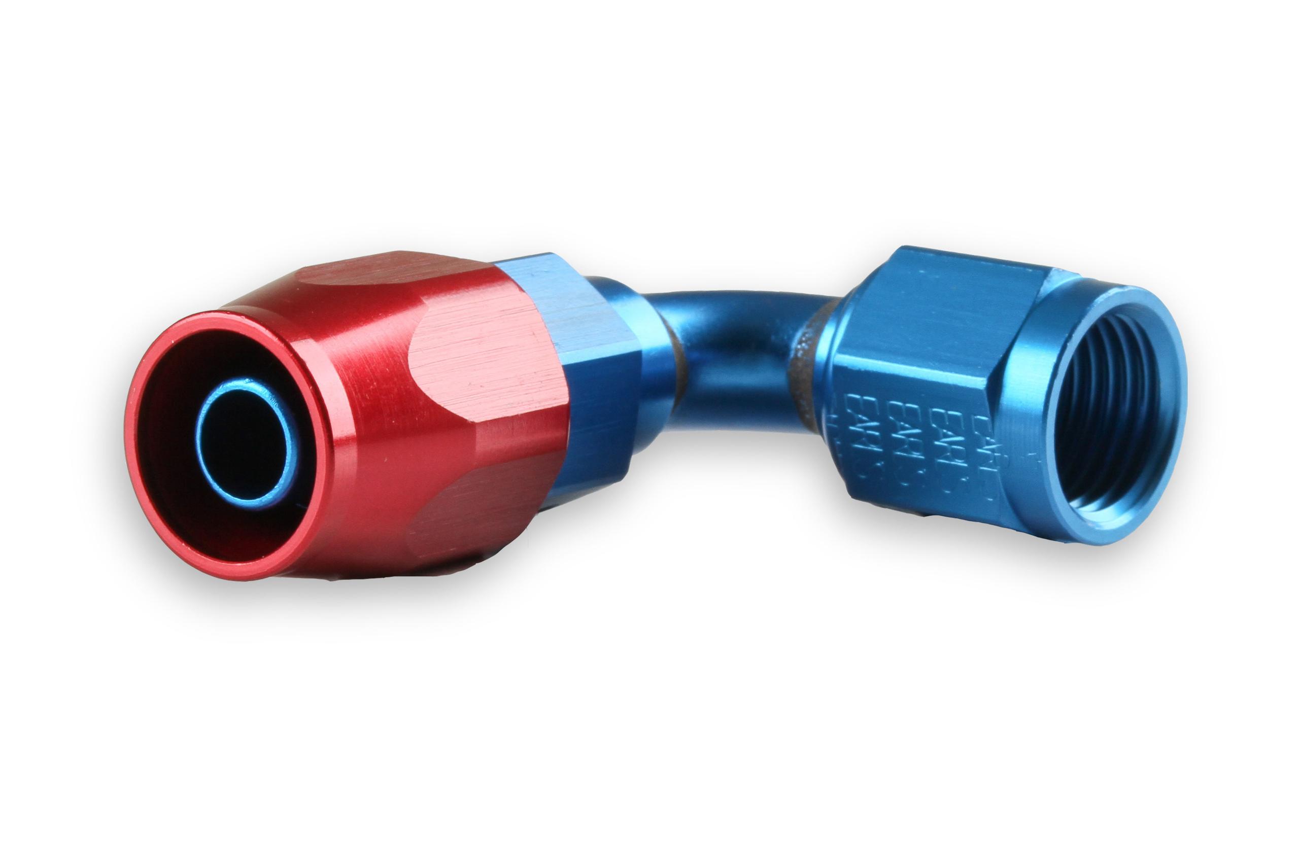 Earls Swivel-Seal™ 90 Deg. An Hose End - Fitting Size: -10An Female - Hose End Size: -10An - Anodized Red/Blue - Aluminum - Bagged Packaging - 809110ERL