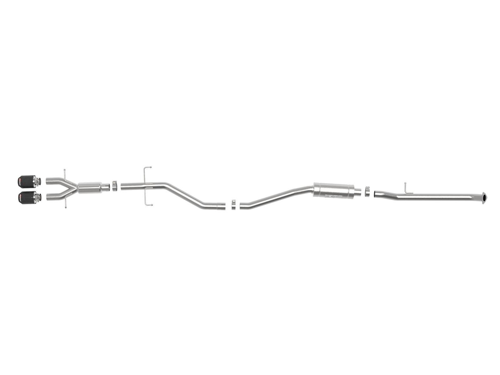 AFE Takeda 2-1/2 IN 304 Stainless Steel Cat-Back Exhaust System w/ Carbon Fiber Tip (Honda Civic Si Sedan 17-20 L4-1.5L (t)) - 49-36619-C