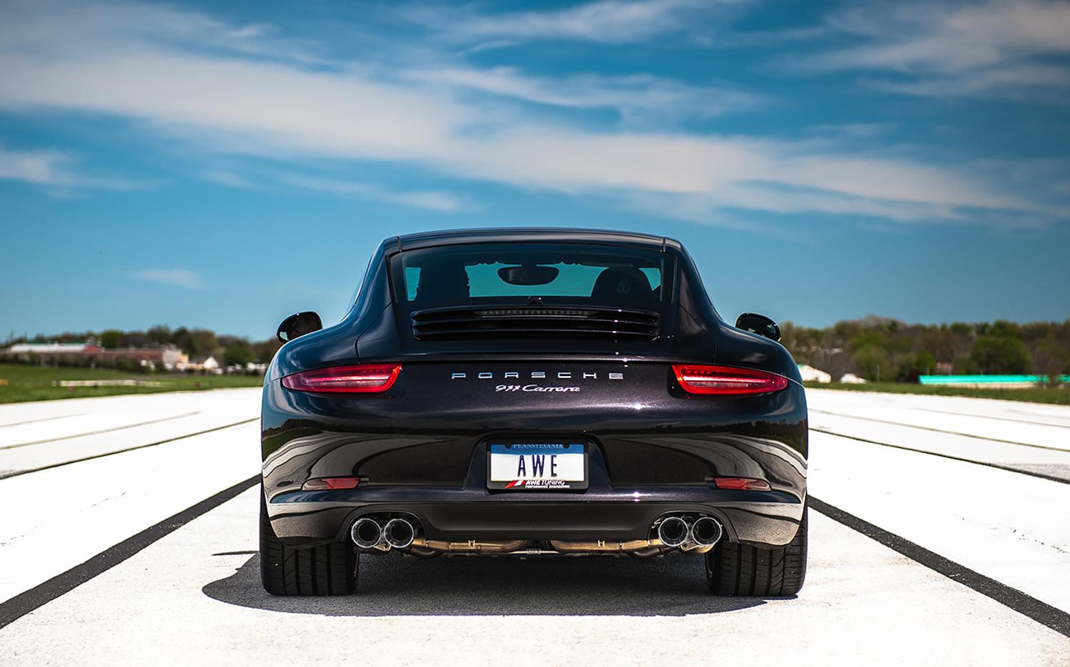 AWE Tuning 991 Carrera Performance Exhaust - Chrome Silver Tips - 3015-32044
