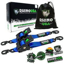 Rhino USA Rhino Usa Retractable Ratchet Straps (2Pk 2Inx10Ft) Blue - TD-RSRE2X10-BLU