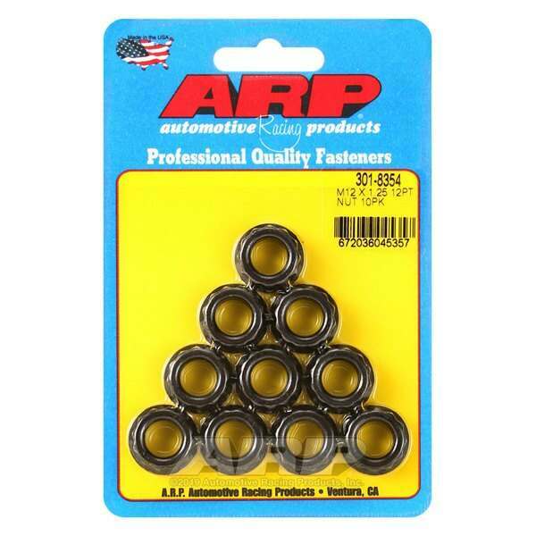 ARP M12 X 1.25 (5/8 wr) 12pt 10pc nut kit - 301-8400