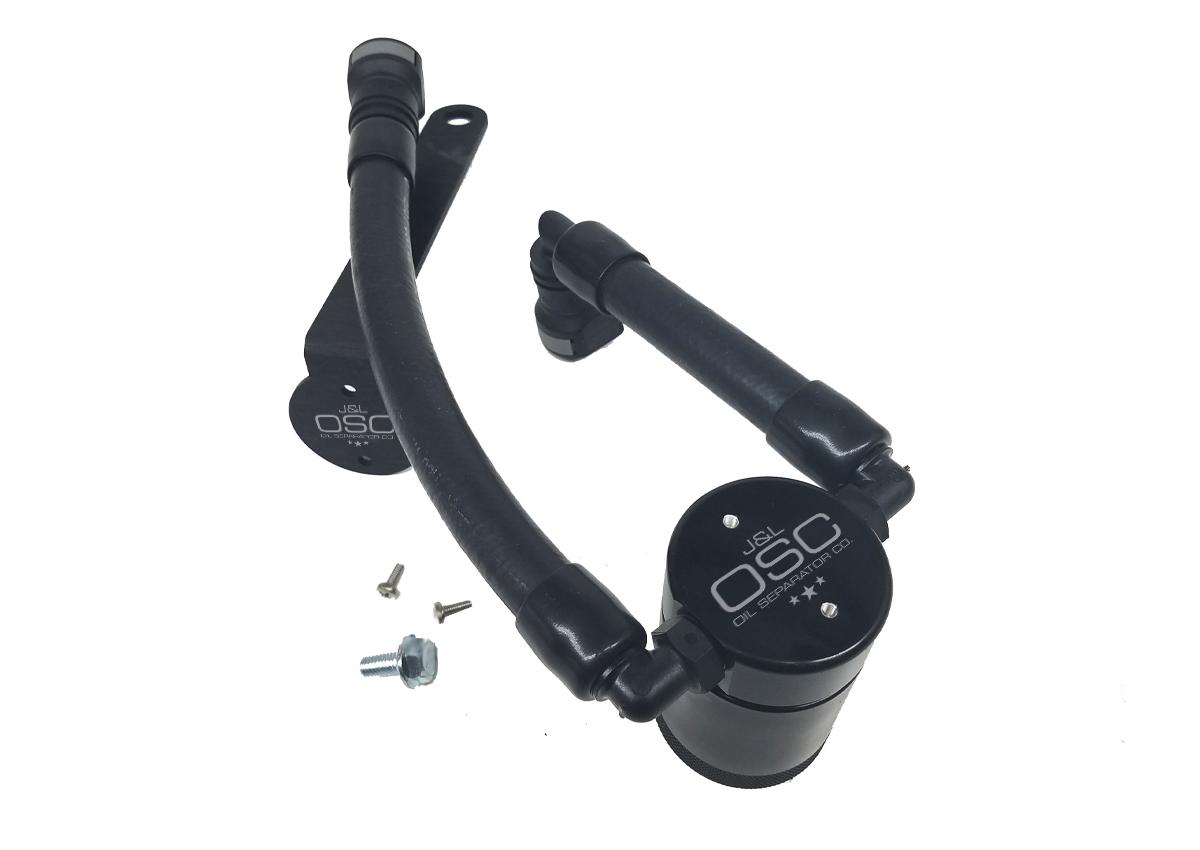 J&L 3012D-B 2007-2014 Shelby GT500 Driver Side 3.0 Oil Separator (Black Anodized)