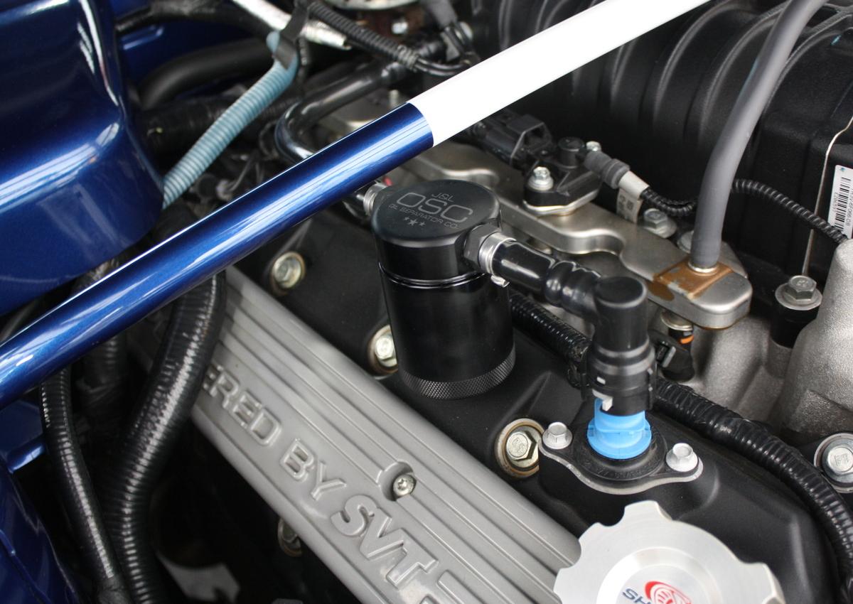J&L 3012P-B 2007-2014 Shelby GT500 3.0 Passenger Side Oil Separator (Black Anodized)