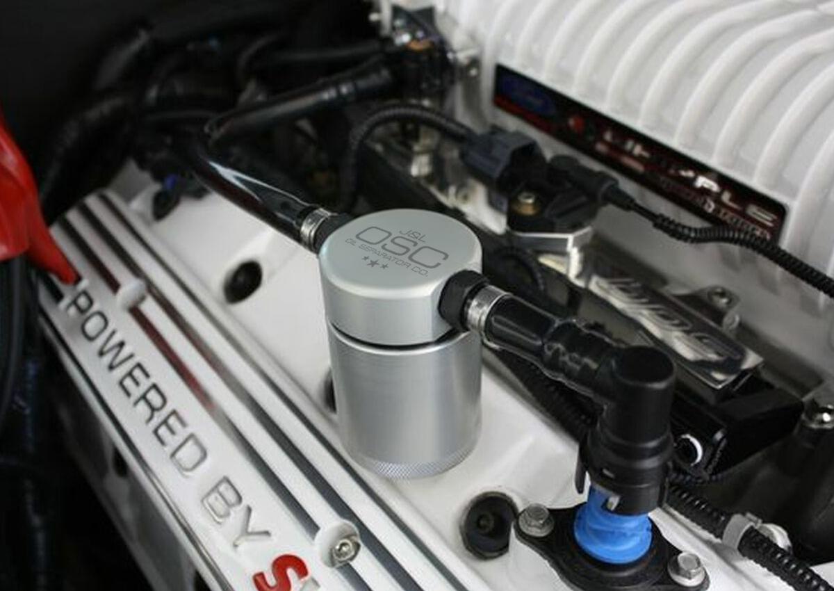 J&L 3012P-C 2007-2014 Shelby GT500 3.0 Passenger Side Oil Separator (Clear Anodized)