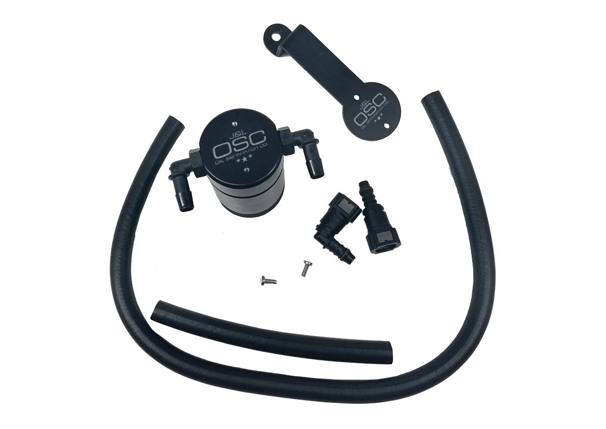 J&L 3013P-B 2005-2010 Mustang GT Passenger Side 3.0 Oil Separator (Black Anodized)