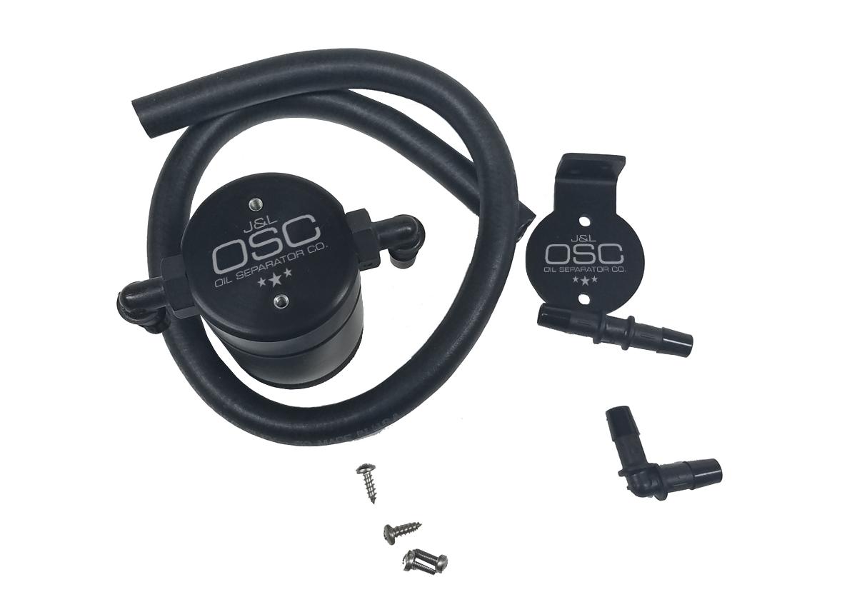 J&L Oil Separator 3.0, Driver Side, Black Anodized (1996-98 Cobra & 2001 Bullitt) - 3015D-B