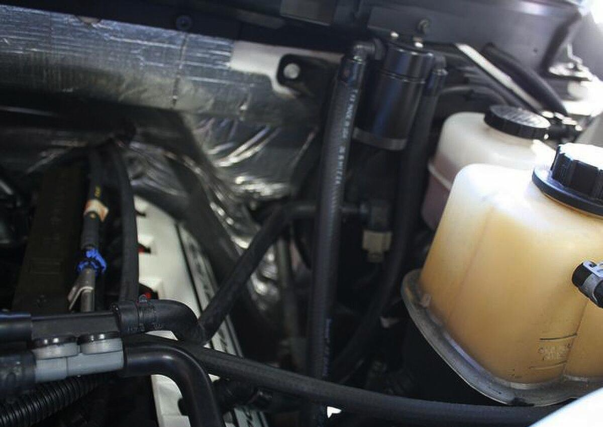 J&L 3016D-B 2011-2017 F150 5.0L/6.2L and 3.5L 2017+ Raptor Driver Side 3.0 Oil Separator (Black Anodized)