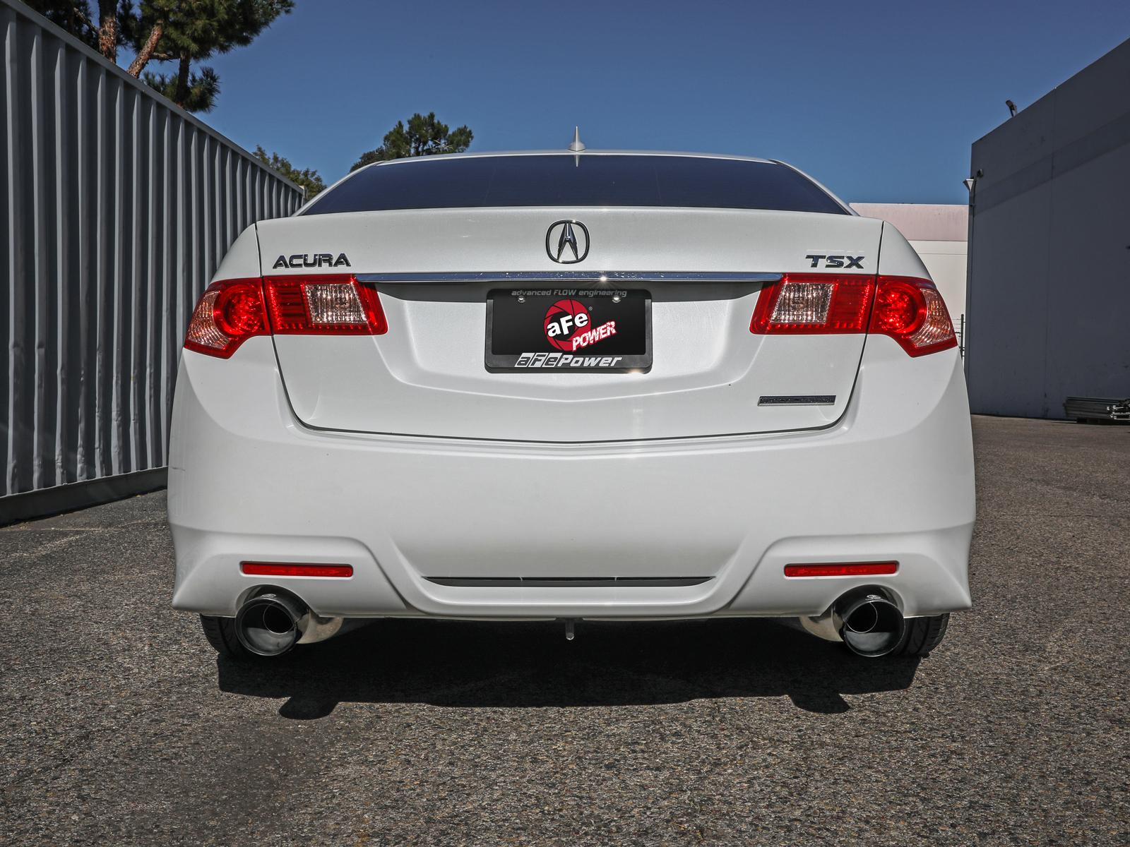 AFE Takeda 2-1/2 IN to 2-1/4 IN 304 Stainless Steel Cat-Back Exhaust System Black Acura TSX 09-14 L4-2.4L - 49-36629-B
