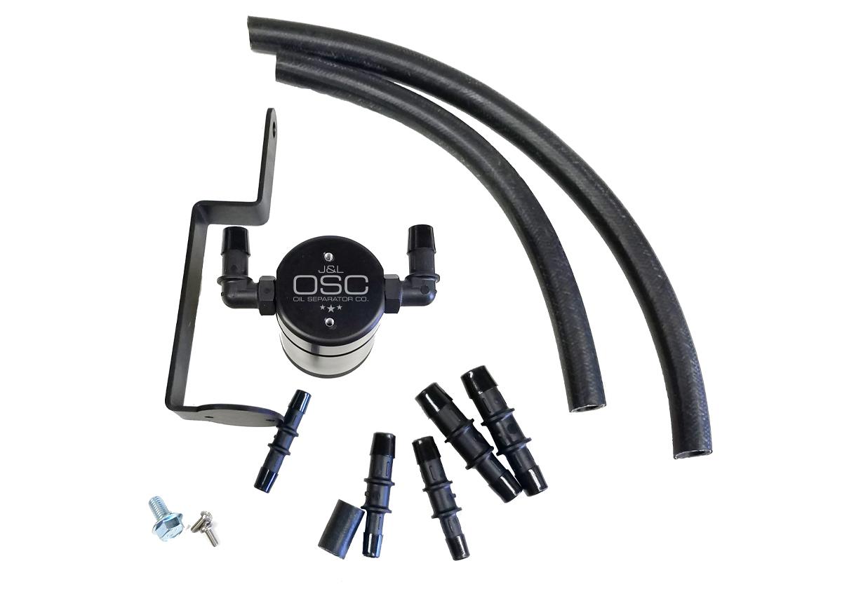 J&L 3019P-B 1999-2004 Mustang GT Passenger Side 3.0 Oil Separator (Black Anodized)