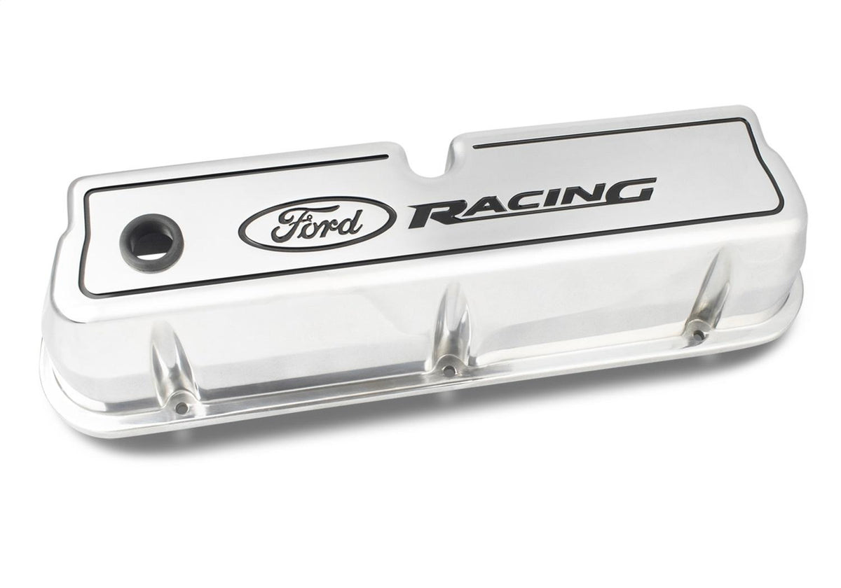 Ford Performance "Ford Racing" Logo Die-Cast Valve Covers - Polished - 302-001