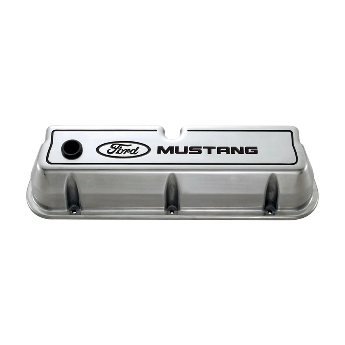 Ford Performance "Ford Mustang" Die-Cast Valve Covers - Polished w/ Black Logo- 302-030