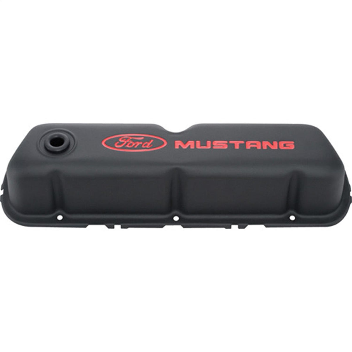 Ford Performance "Ford Mustang" Logo Stamped Steel Valve Covers - Black Crinkle - 302-101