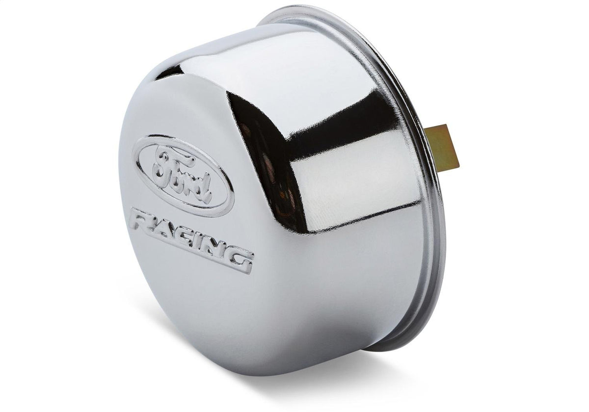 Ford Performance "Ford Racing" Logo Air breather Cap: Twist Type - Chrome - 302-200