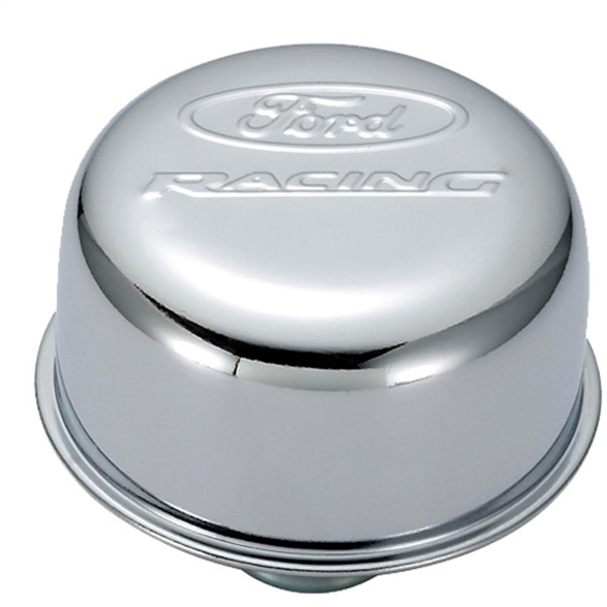 Ford Performance "Ford Racing" Logo Air breather Cap: Push-In Type - Chrome - 302-215