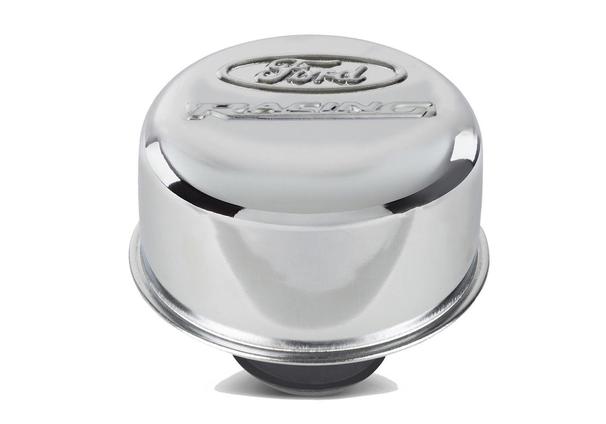 Ford Performance "Ford Racing" Logo Air breather Cap: Push-In Type - Chrome - 302-215