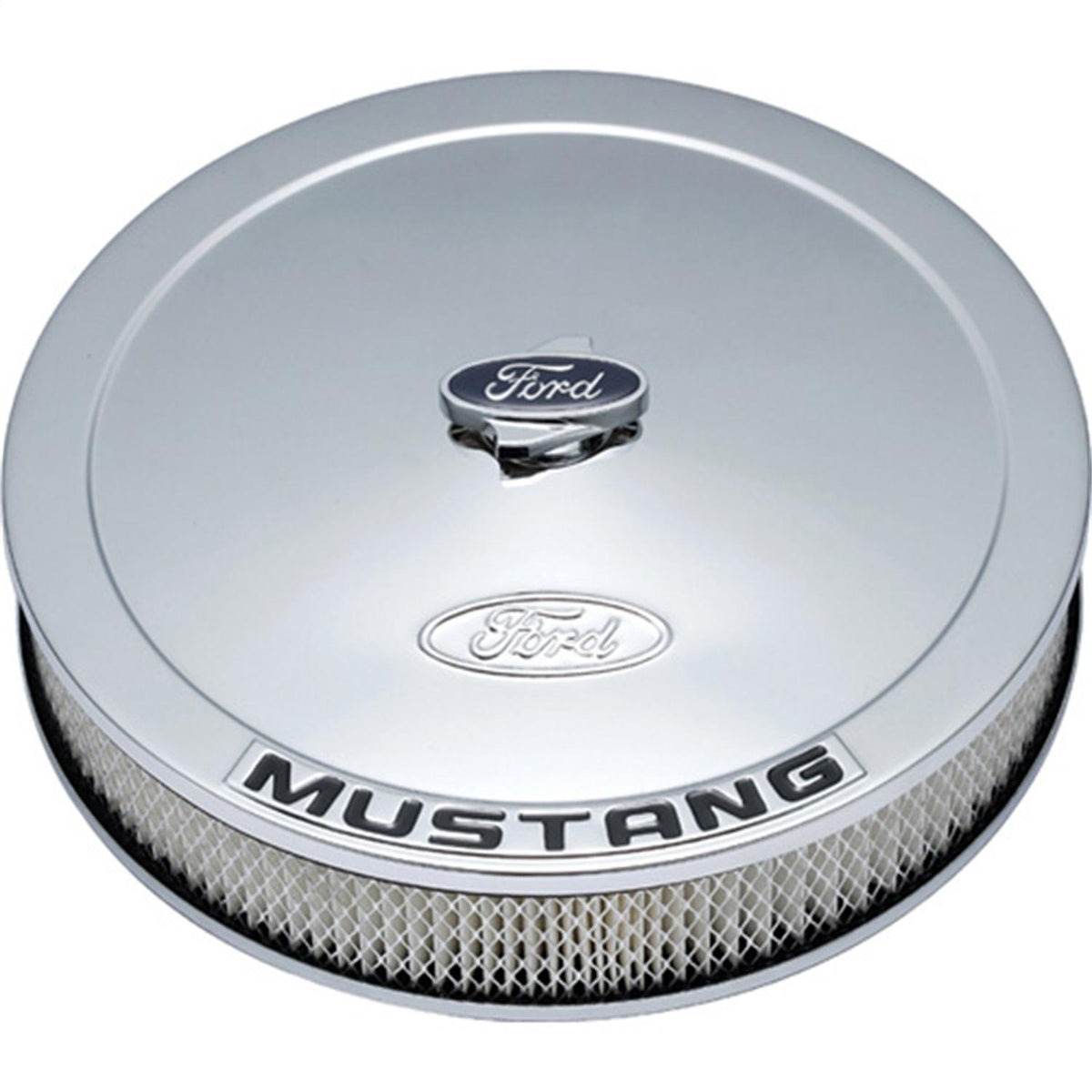 Ford Performance "Ford Mustang" Emblem  Air Cleaner Kit - Chrome - 302-361