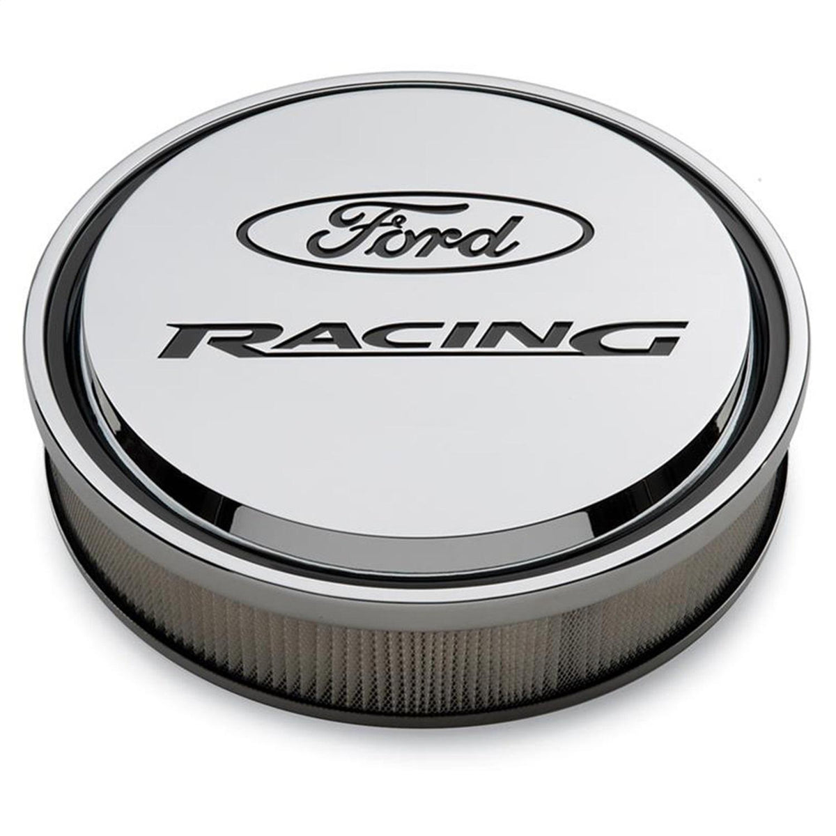 Ford Performance "Ford Racing" Slant Edge Air Cleaner - Chrome - 302-384