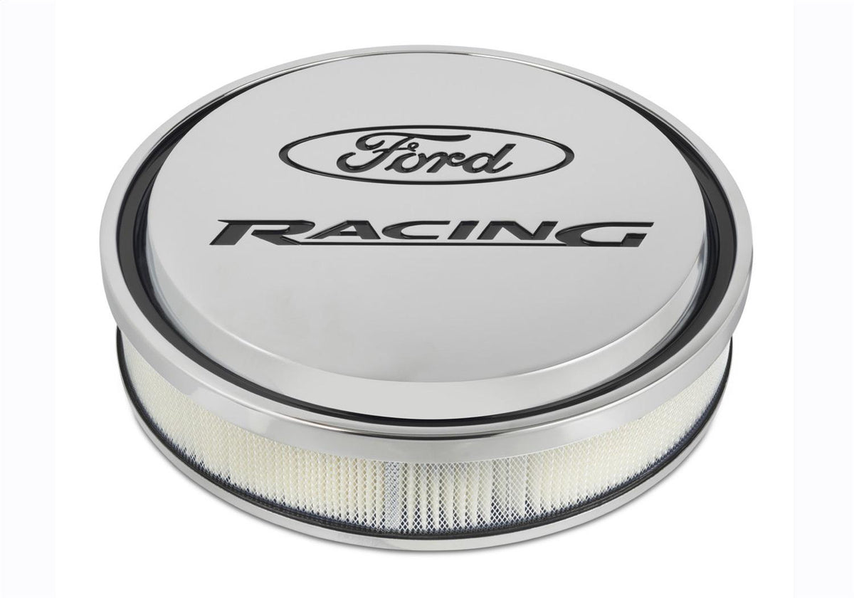 Ford Performance "Ford Racing" Slant Edge Air Cleaner - Chrome - 302-384
