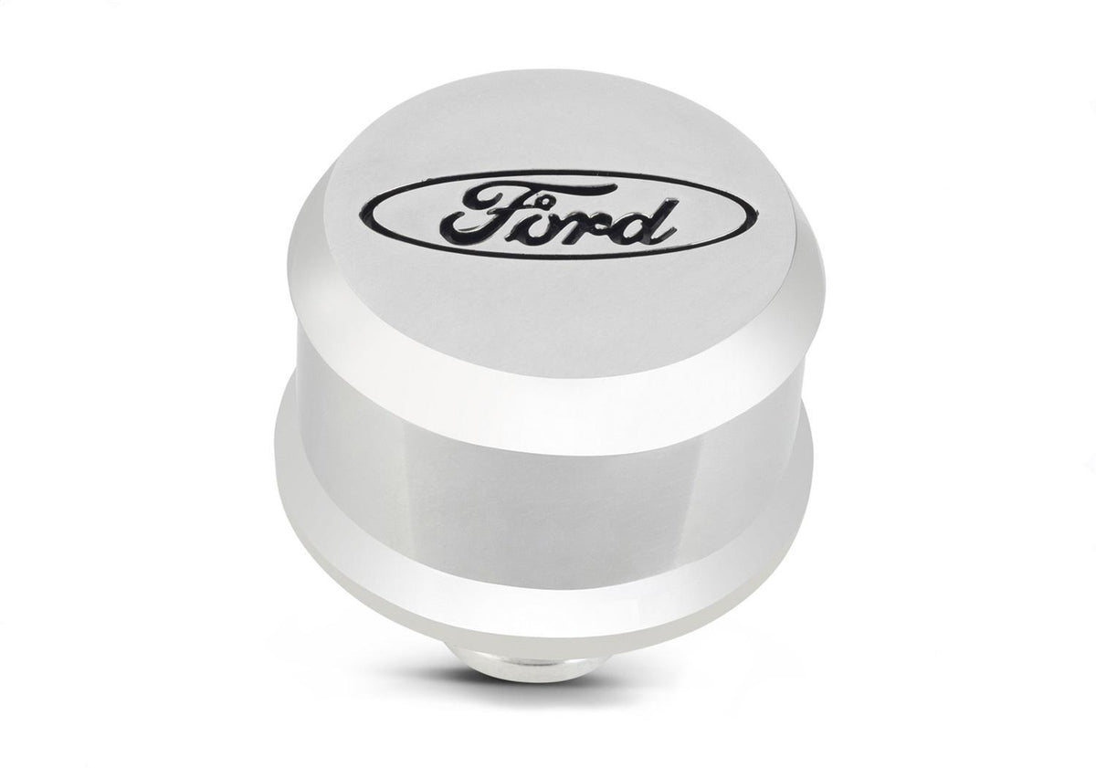 Ford Performance "Ford" Slant Edge Breather - Polished - 302-438