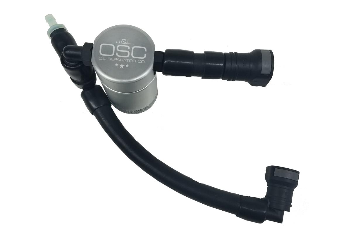 J&L 3020P-C 2011-2014 Mustang 5.0L 3.0 Oil Separator for Roush / VMP / FRPP Supercharger (Clear Anodized)