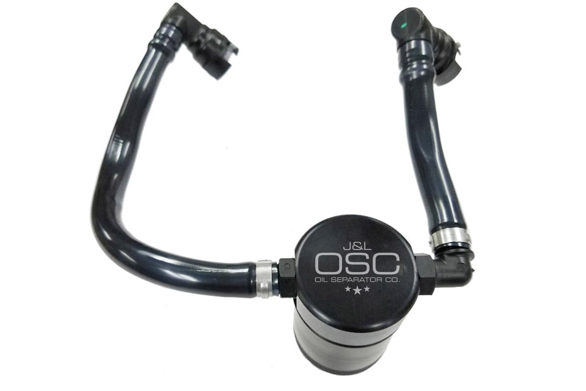 J&L Oil Separator 3.0 Passenger Side, Black Anodized (2018-22 Mustang GT & 2019 Bullitt) - 3024P-B