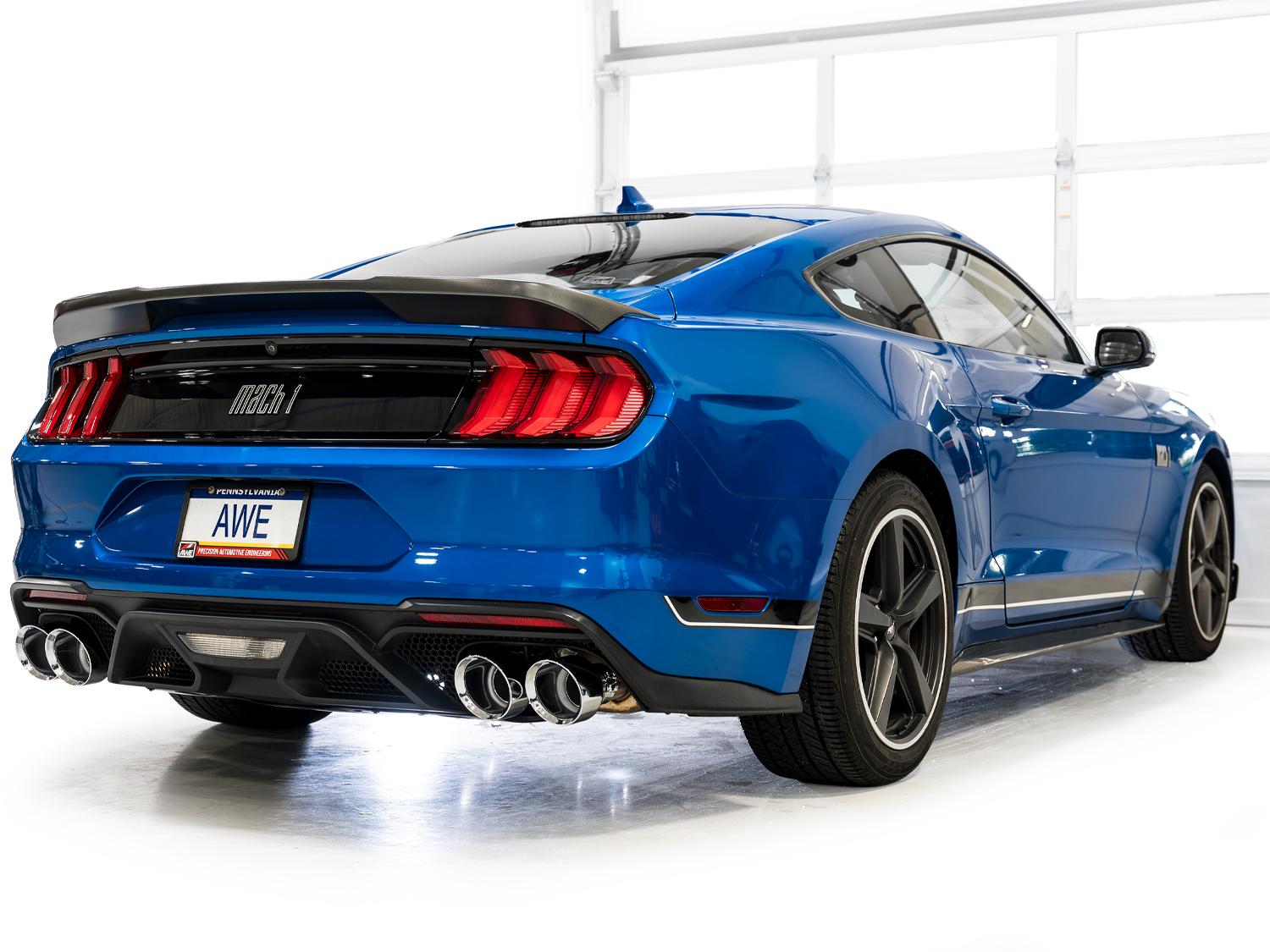 AWE SwitchPath Exhaust - Chrome Silver Tips (2021-2023 Mustang Mach 1) - 3025-42551