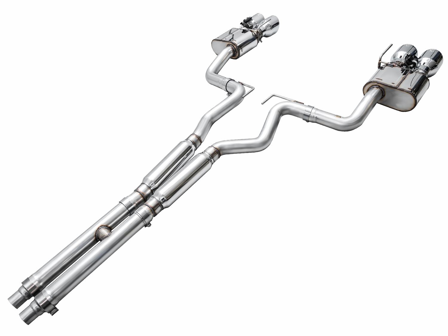 AWE SwitchPath Exhaust - Chrome Silver Tips (2021-2023 Mustang Mach 1) - 3025-42551
