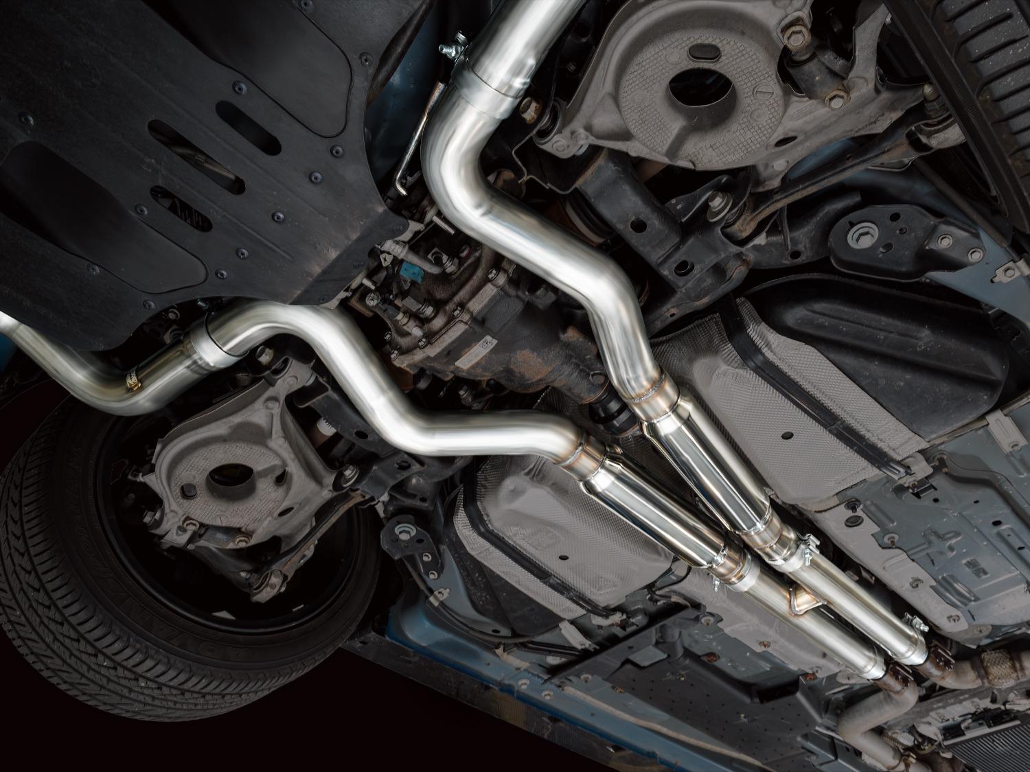 AWE SwitchPath Exhaust - Chrome Silver Tips (2021-2023 Mustang Mach 1) - 3025-42551