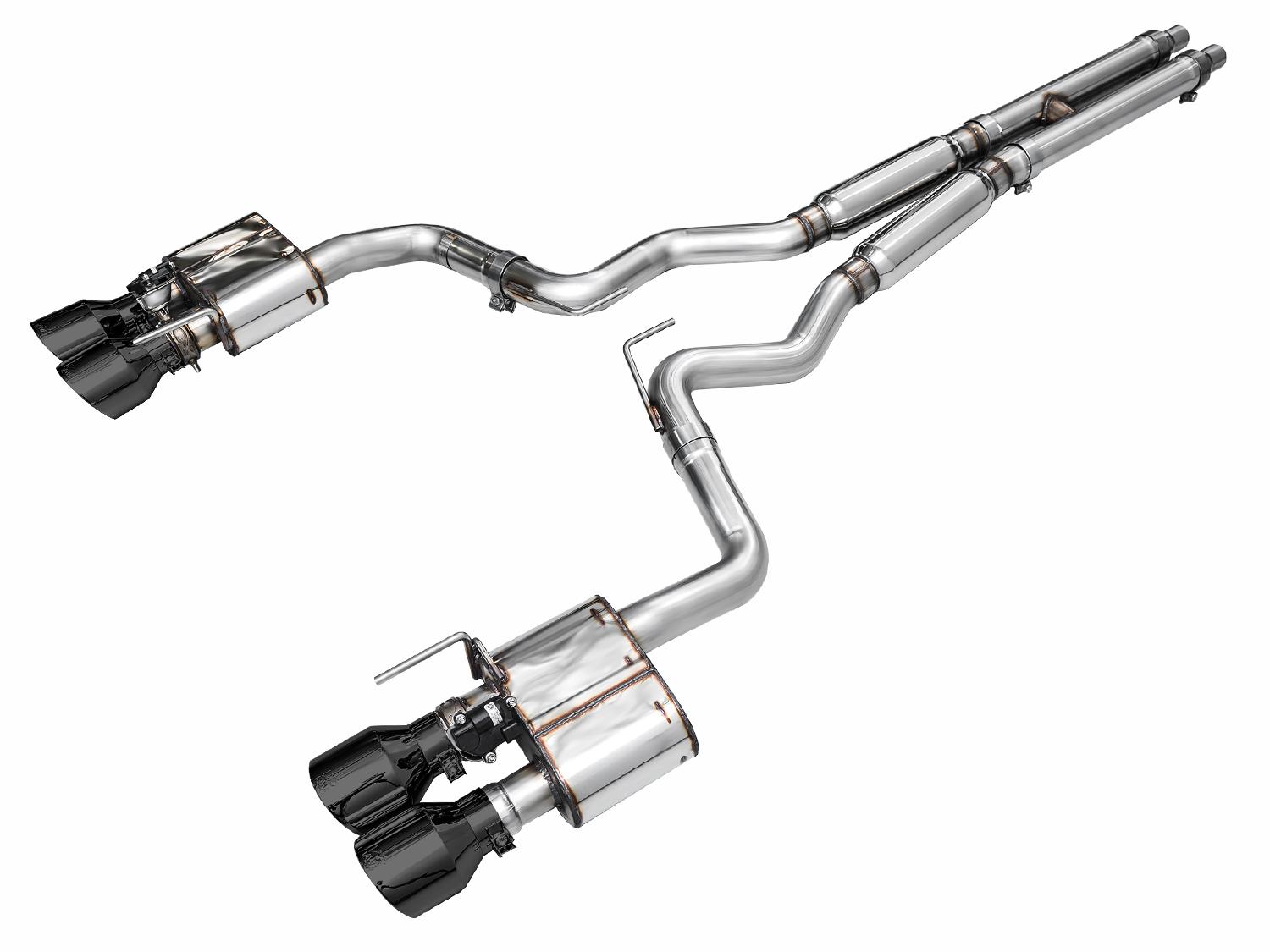AWE SwitchPath Exhaust - Diamond Black Tips (2021-2023 Mustang Mach 1) - 3025-43551