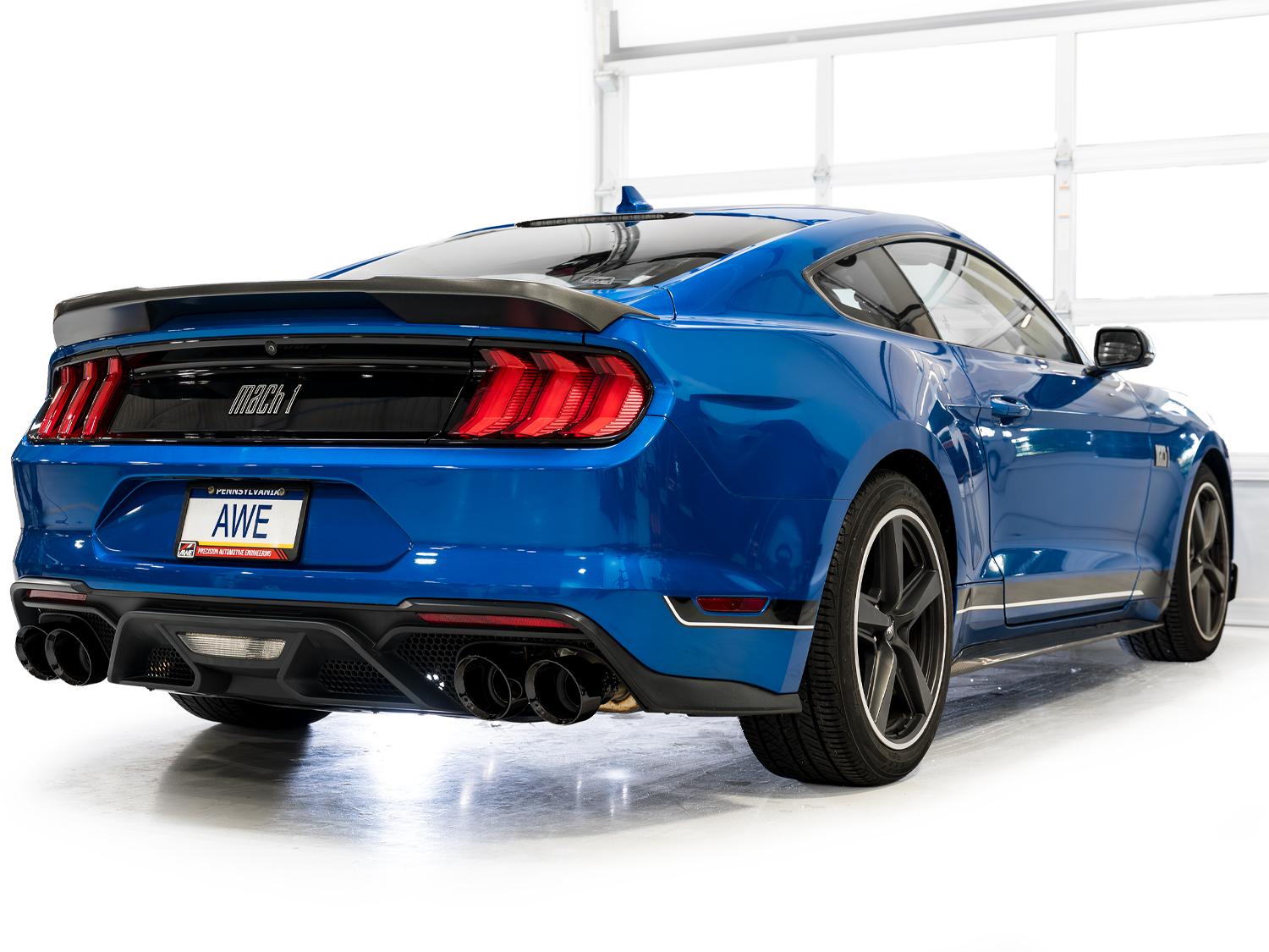 AWE SwitchPath Exhaust - Diamond Black Tips (2021-2023 Mustang Mach 1) - 3025-43551