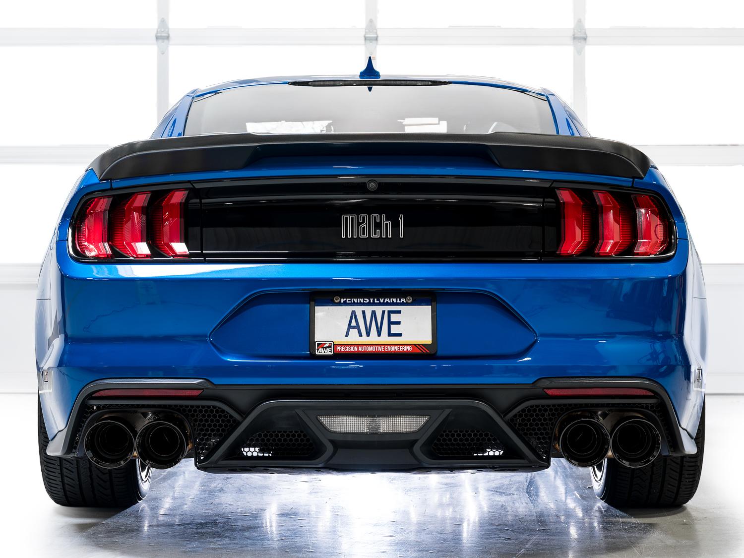 AWE SwitchPath Exhaust - Diamond Black Tips (2021-2023 Mustang Mach 1) - 3025-43551