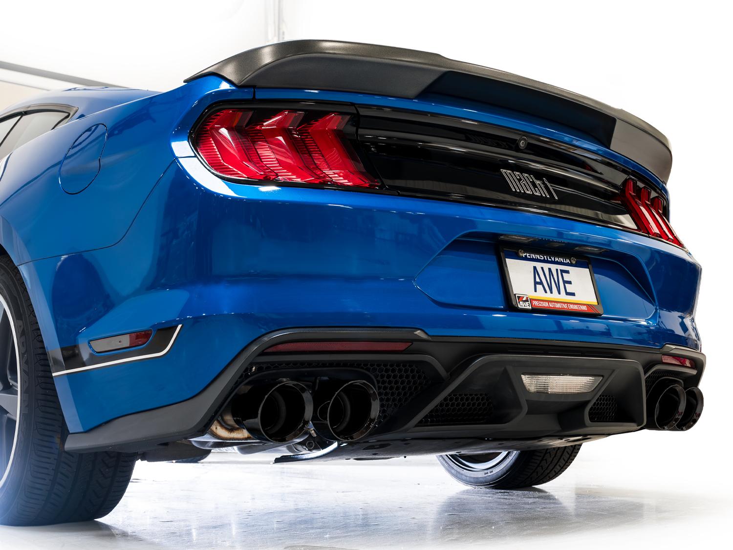 AWE SwitchPath Exhaust - Diamond Black Tips (2021-2023 Mustang Mach 1) - 3025-43551