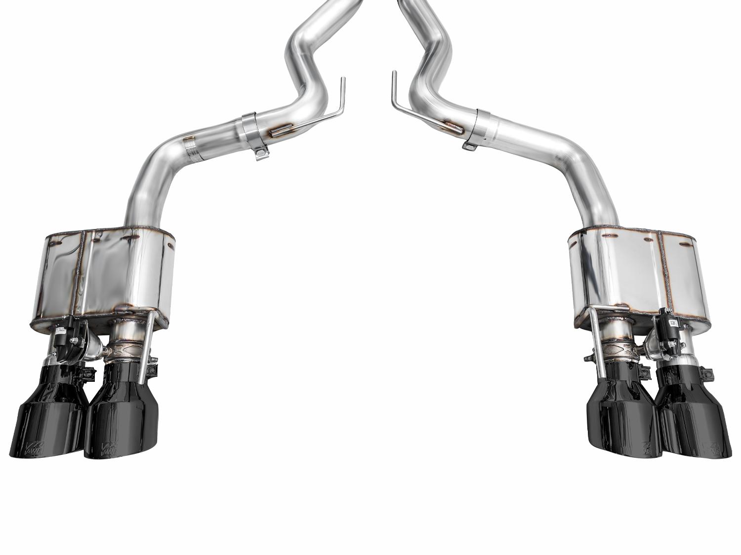 AWE SwitchPath Exhaust - Diamond Black Tips (2021-2023 Mustang Mach 1) - 3025-43551