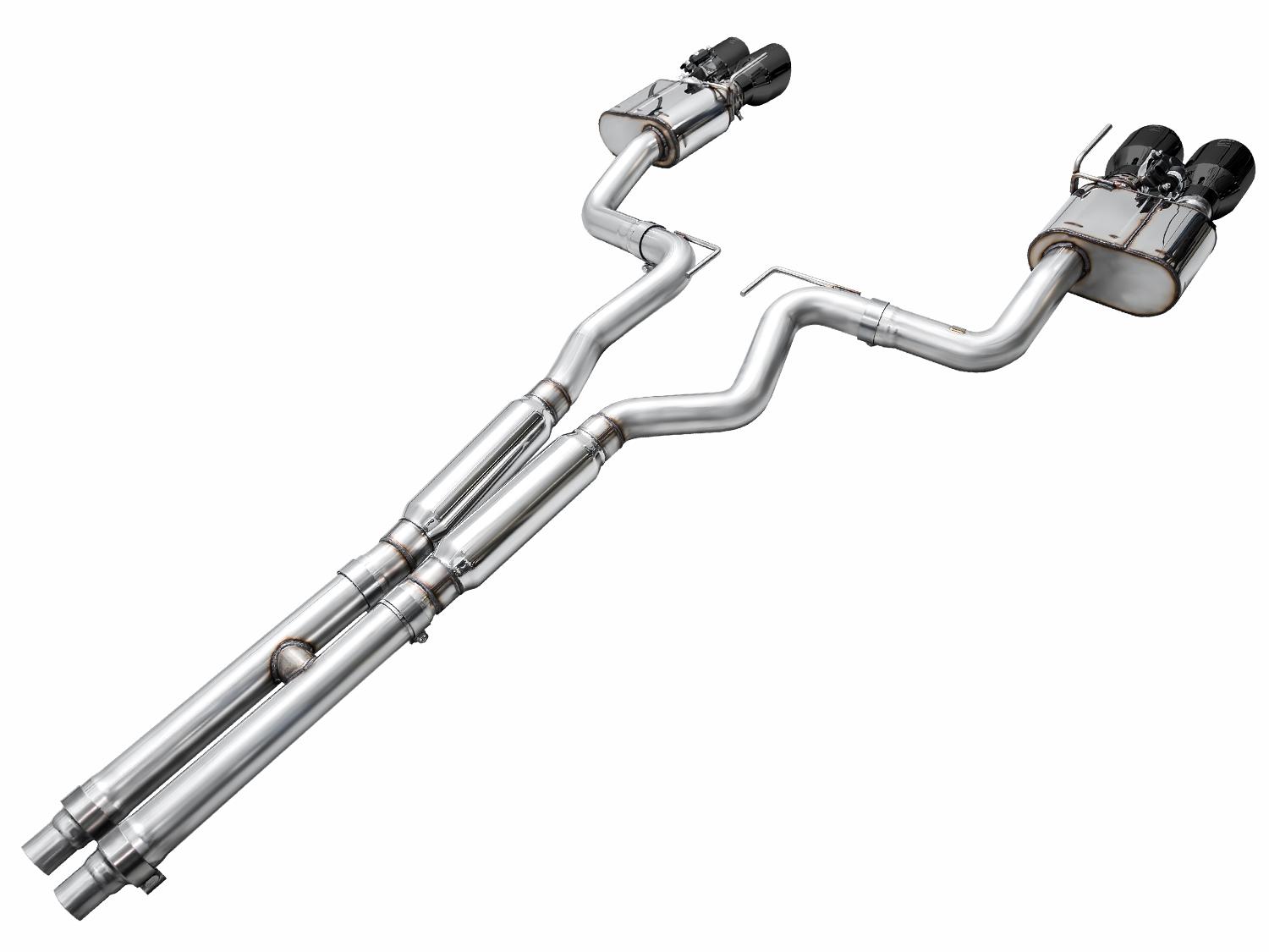 AWE SwitchPath Exhaust - Diamond Black Tips (2021-2023 Mustang Mach 1) - 3025-43551