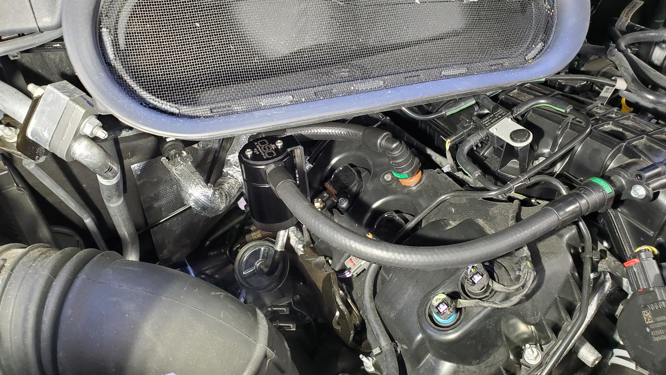 J&L 3025P-B 2015-2019 Ford Transit 150 / 250 3.5 Ecoboost 3.0 Passenger Side Oil Separator (Black Anodized)