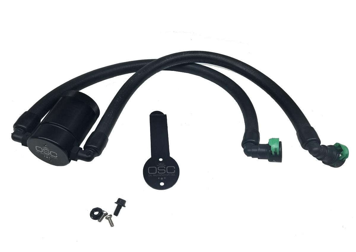 J&L 3029D-B 2015-2020 Mustang 2.3L Ecoboost Driver Side 3.0 Oil Separator (Black Anodized)