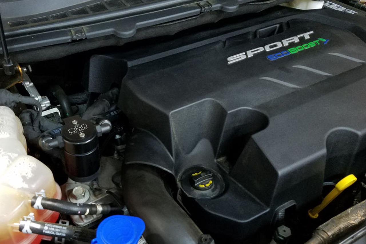 J&L 3031P-B 2015-2018 Edge Sport/ST, Lincoln MKX 3.0 Passenger Side Oil Separator (Black Anodized)