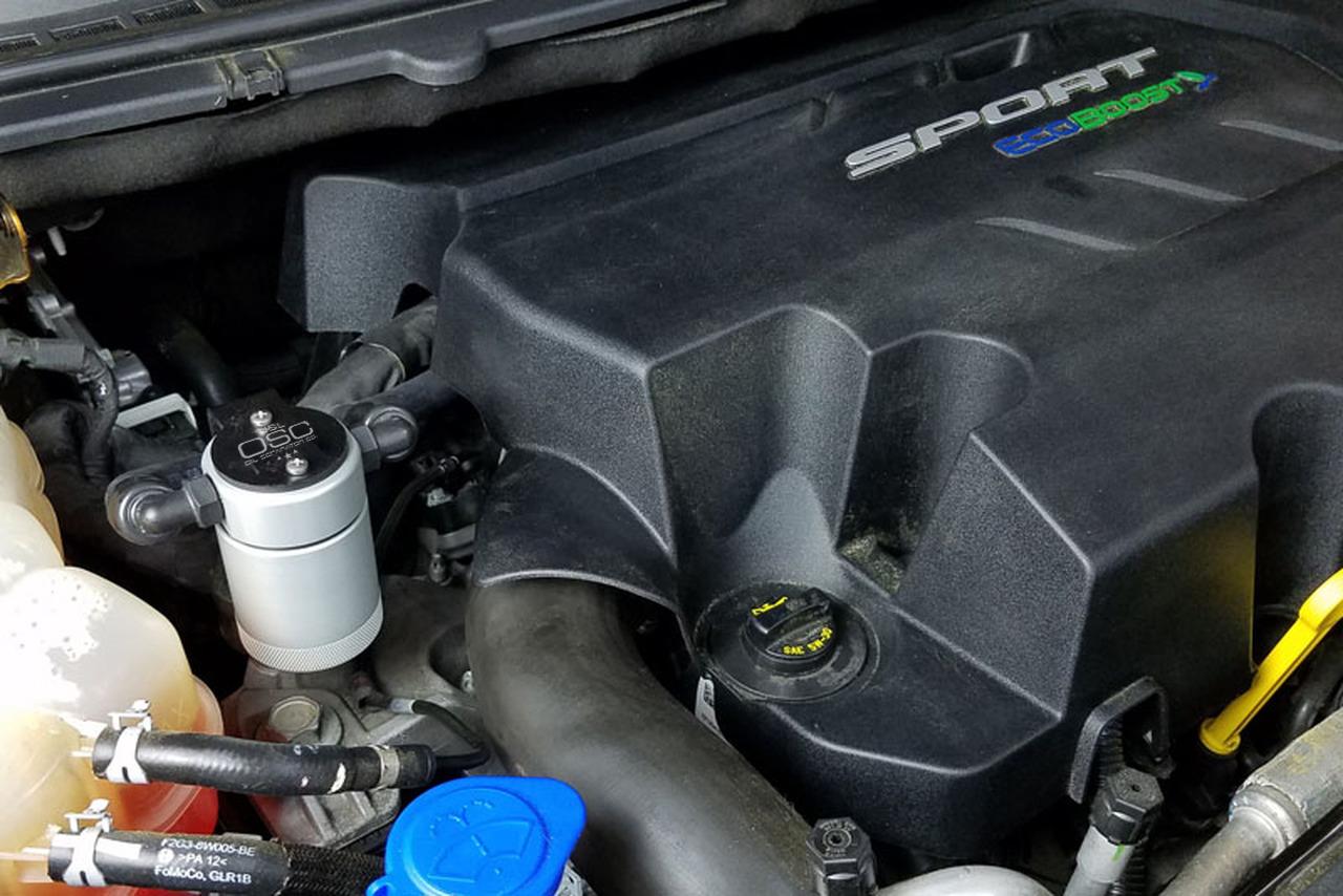 J&L 3031P-C 2015-2018 Edge Sport/ST, Lincoln MKX 3.0 Passenger Side Oil Separator (Clear Anodized)