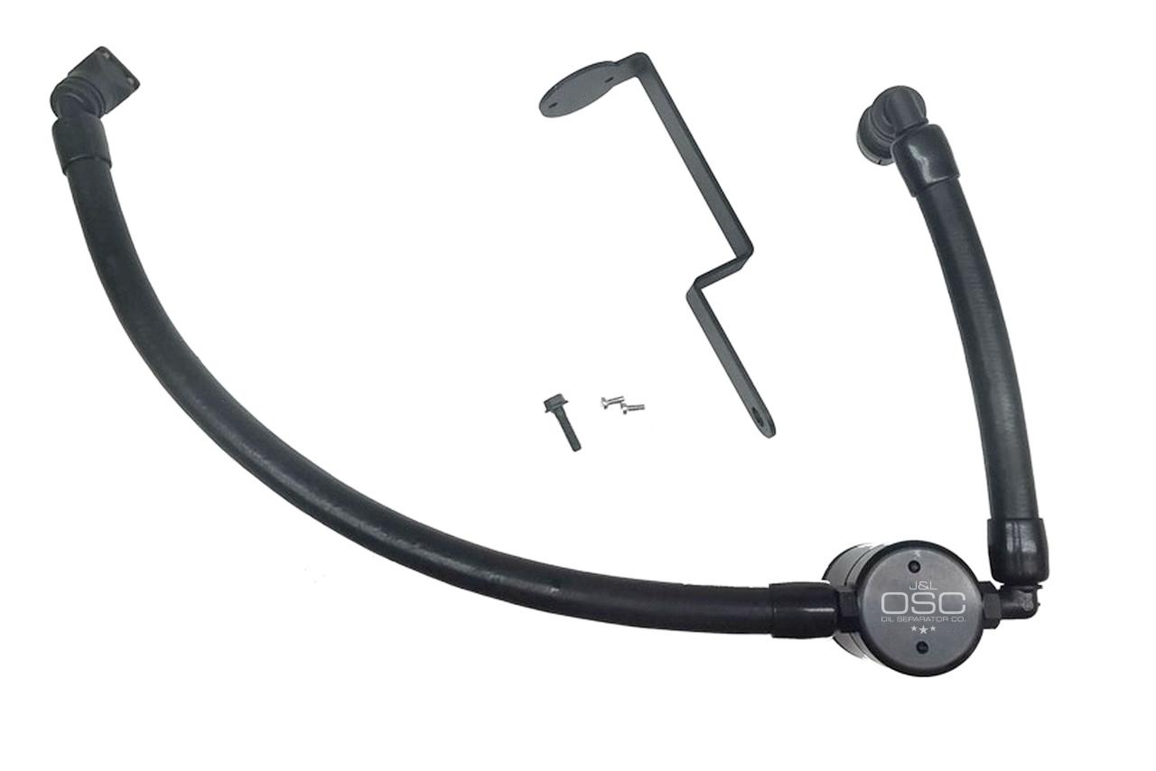 J&L 3034P-B J&L 3.0 Oil Separator Pass Side -Black Anodized (2017-2018 Fusion 2.7 Ecoboost )