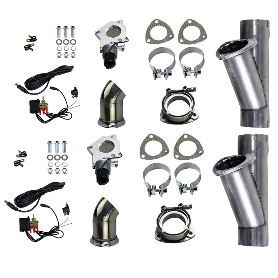 Granatelli Electronic Exhaust Cutout Systems - Aluminized Mild Steel - Slip Fit - 303525D