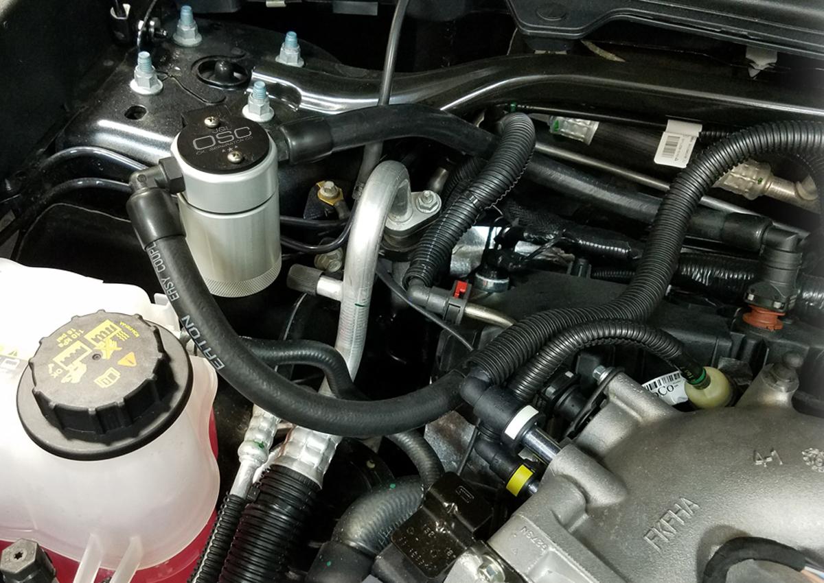 J&L 3035P-C 3.0 Oil Separator - Clear (2010-2019 Ford Flex 3.5 Ecoboost) Passenger Side