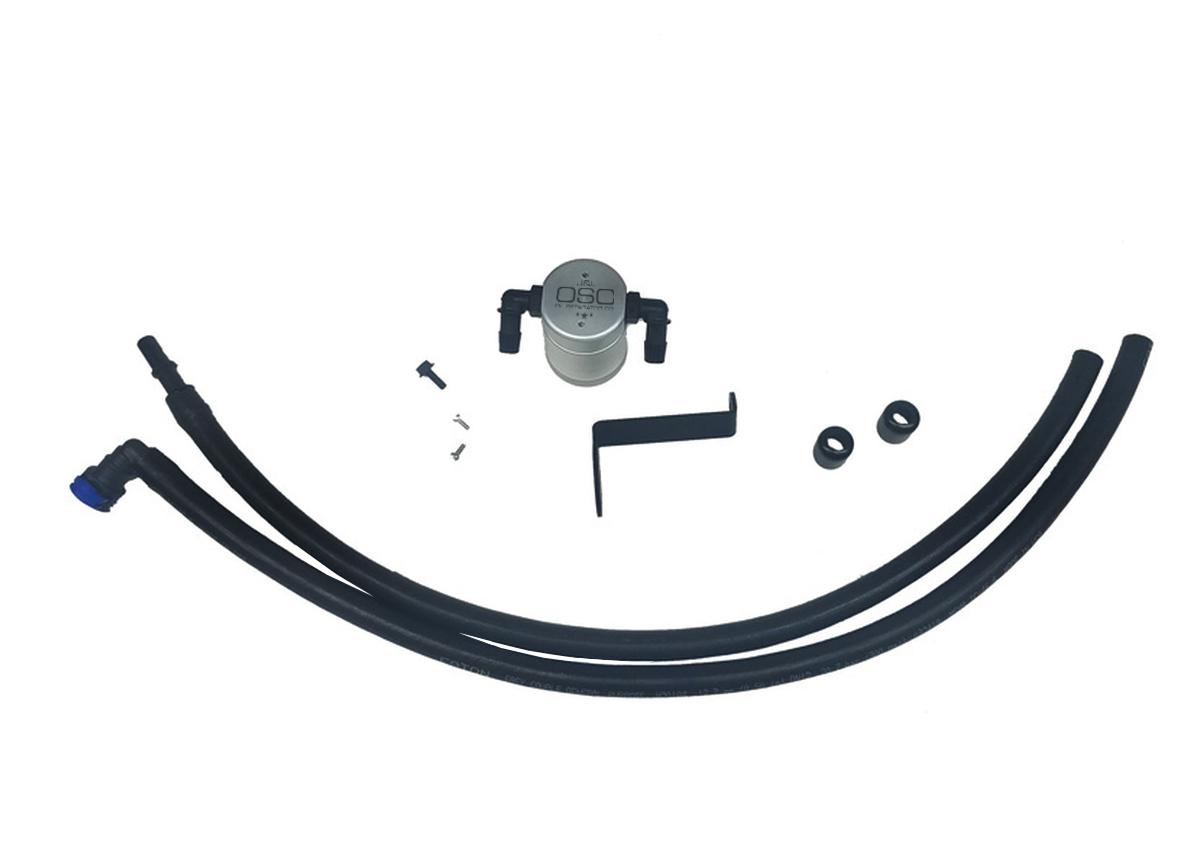 J&L 3037D-C 3.0 Oil Separator Drivers Side - Clear Anodized (2019+ Ford Ranger 2.3L Ecoboost)