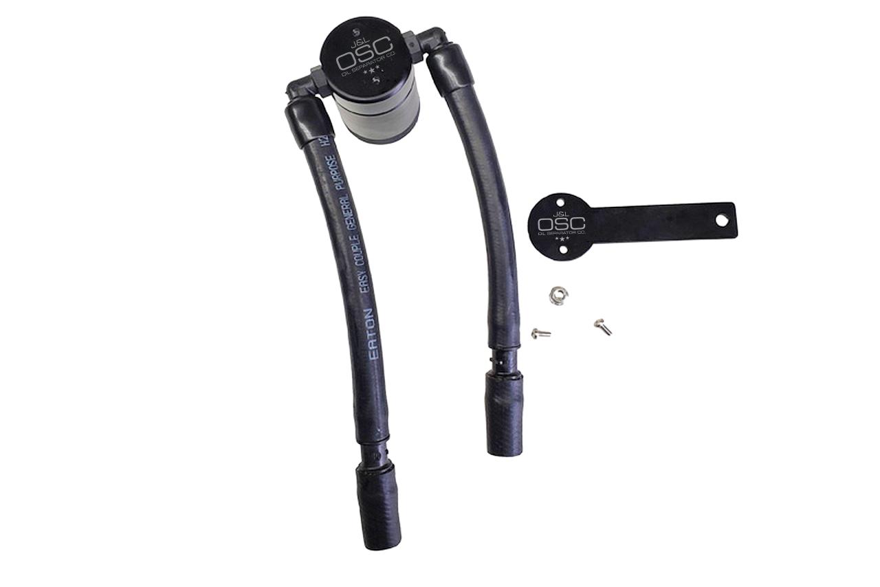J&L 3039P-B 3.0 Passenger Side Oil Separator - Black Anodized (2013-2019 Fusion 1.5L Ecoboost)