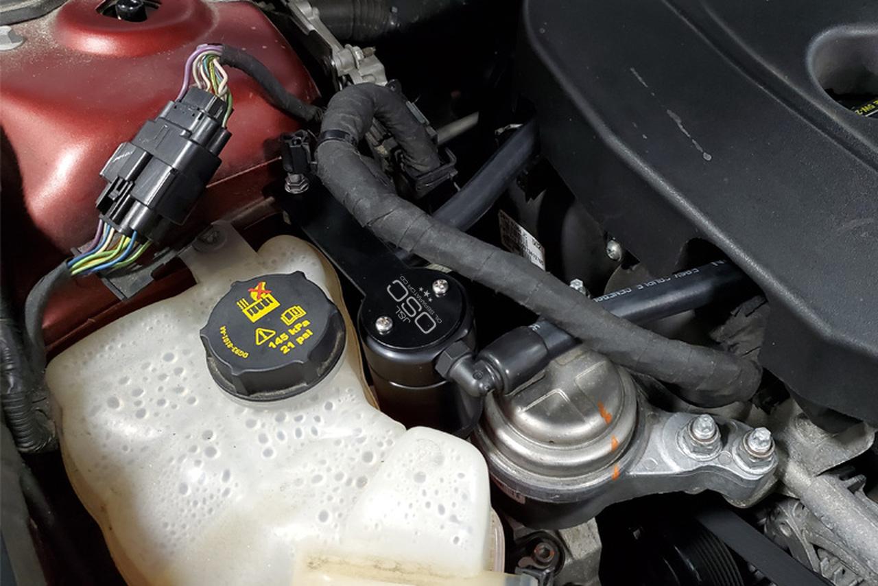 J&L 3039P-B 3.0 Passenger Side Oil Separator - Black Anodized (2013-2019 Fusion 1.5L Ecoboost)