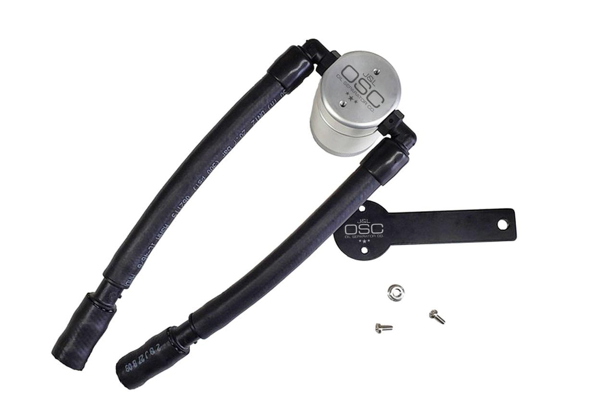J&L 3039P-C 3.0 Passenger Side Oil Separator - Clear Anodized (2013-2019 Fusion 1.5L Ecoboost)