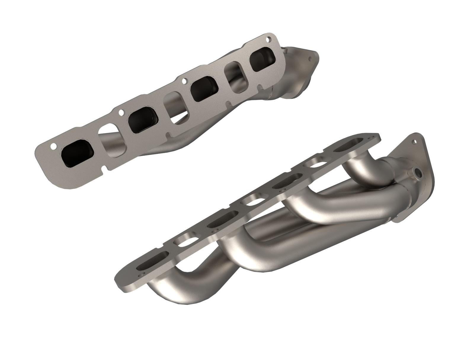 AFE Twisted Steel 1-7/8 IN to 2-3/4 IN 304 Stainless Headers w/ Titanium Coat Finish (Jeep Grand Cherokee Trackhawk (WK2) 18-21/Dodge Durango SRT Hellcat 21-24 V8-6.2L (sc)) - 48-38032-T