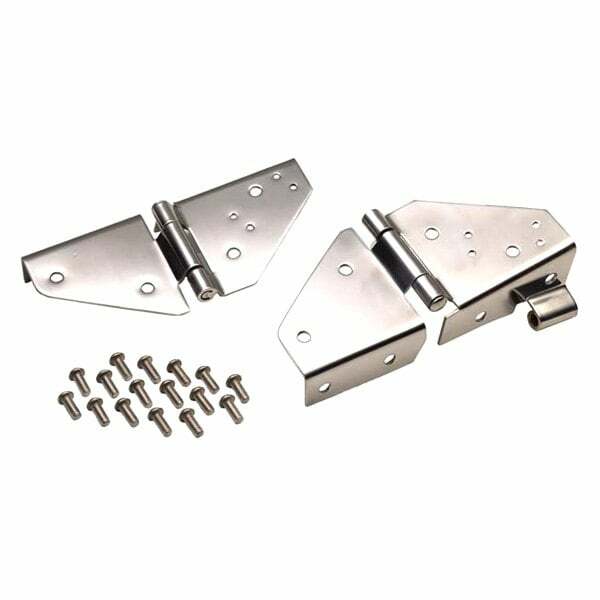 Kentrol Jeep CJ/YJ Windshield Hinge Pair 76-95 CJ and Wrangler YJ Polished Silver - 30403