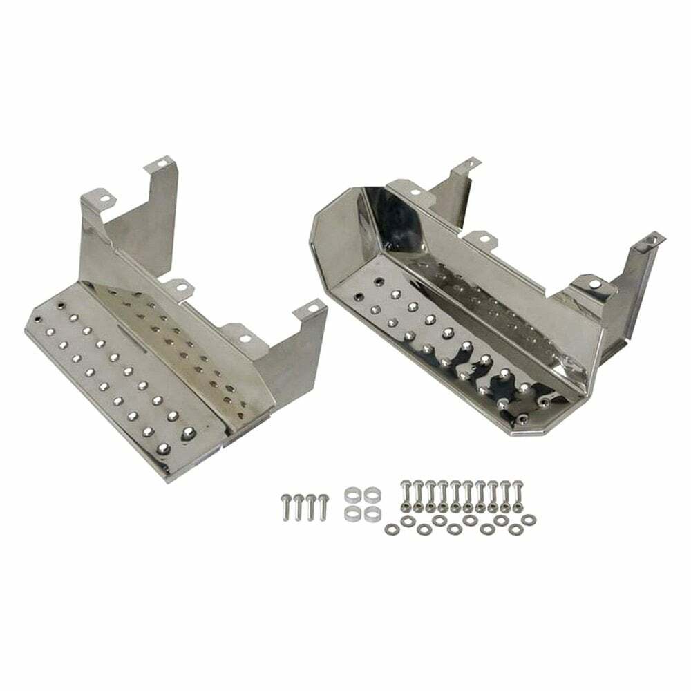 Kentrol Jeep CJ7/YJ Side Steps Pair 76-95 CJ7 Wrangler YJ Polished Silver - 30432