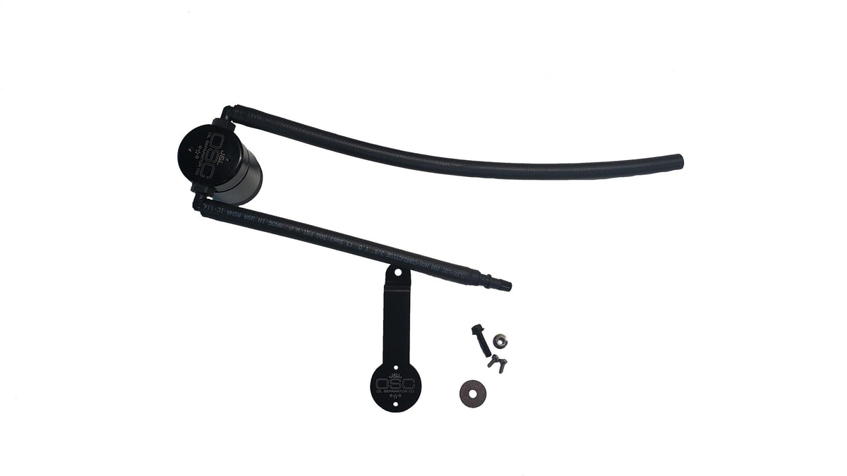 J&L 3045P-B 3.0 Passenger side Oil Separator for 1986-1993 Ford Mustang 5.0L - Black Anodized